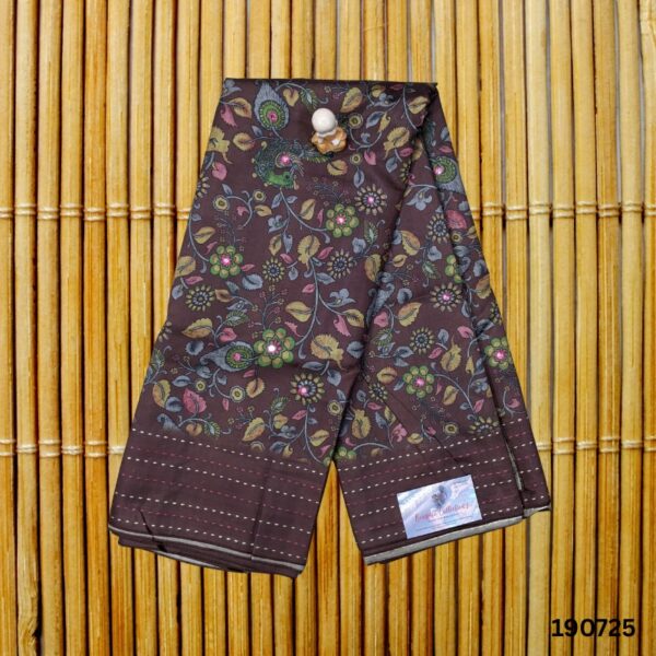 Brown Semi Tussar Kalamkari Saree