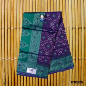 Regal Teal & Violet Soft Silk Patola Saree